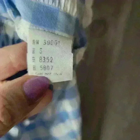 Vintage girls' overalls blue and white size 6 - Picture 4 of 4